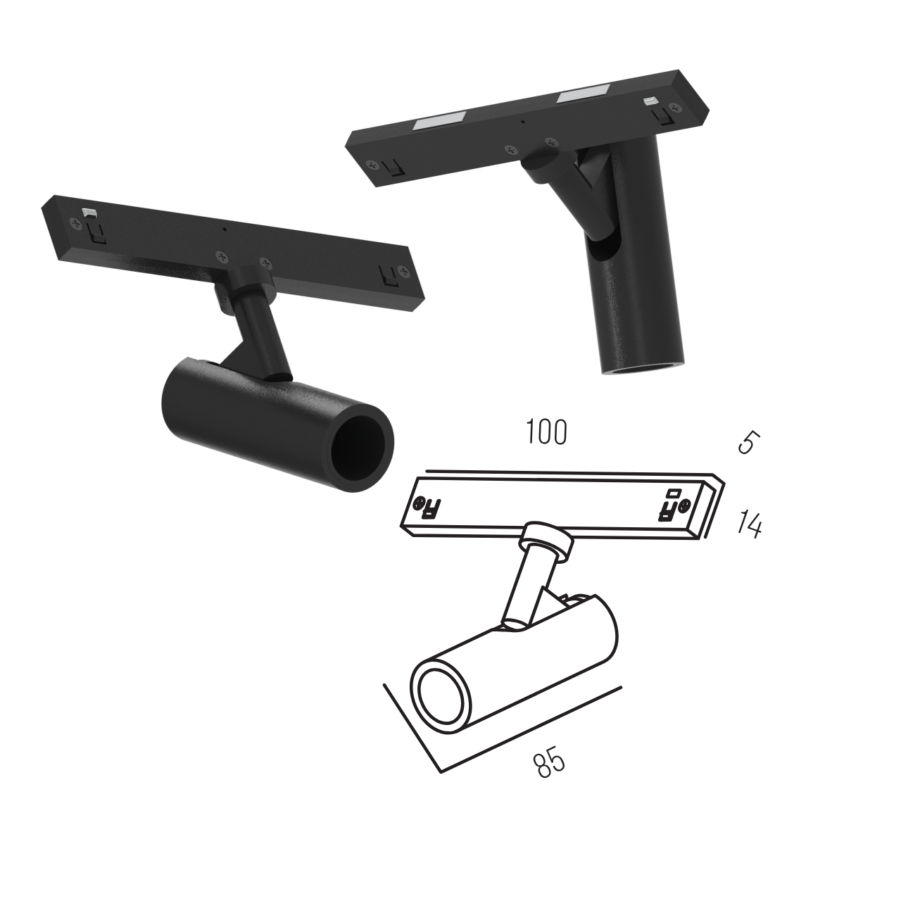 Світильник магнітний трековий MERALLI TUBE 33-85 6W 3000K/6000K регульована WIFI 2,4G TUYA Чорний (TRPVT3385) - фото 3 Світильник магнітний трековий MERALLI TUBE 33-85 6W 3000K/6000K регульована WIFI 2,4G TUYA Чорний (TRPVT3385) - фото 3
