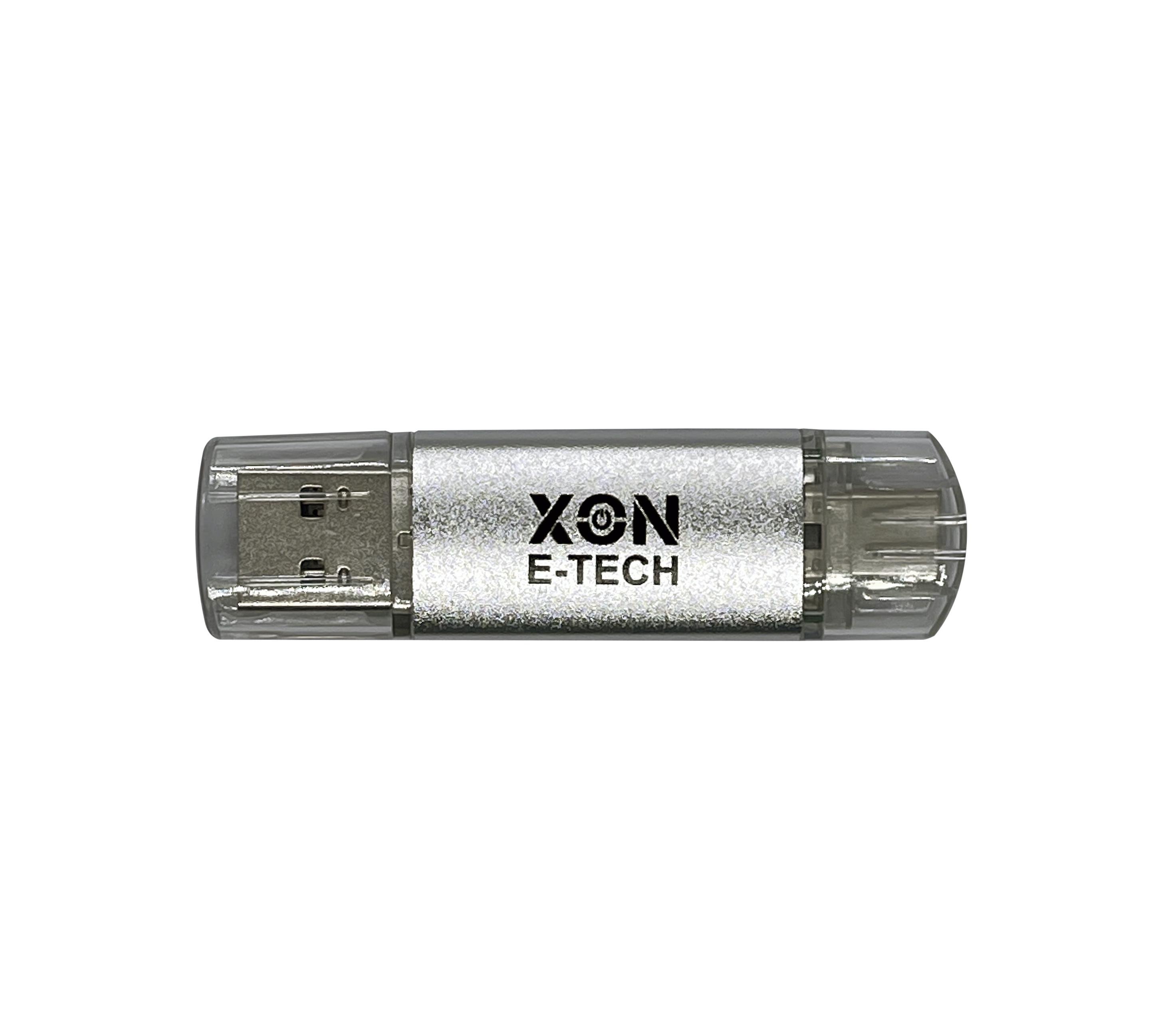 Флеш-пам'ять USB XON FlashDrive DuoConnect 128 Гб Сірий (FX3DX128MS 7607) - фото 1