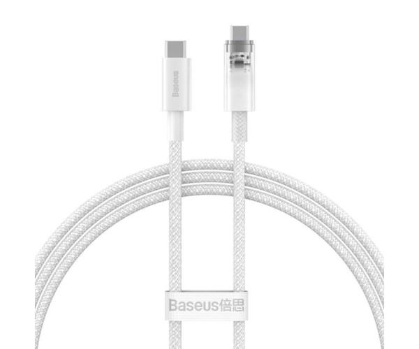 Кабель BASEUS Explorer Series Fast Charging Cable with Smart Temperature Control Type-C to Type-C 100W 1 м Stellar White Кабель BASEUS Explorer Series Fast Charging Cable with Smart Temperature Control Type-C to Type-C 100W 1 м Stellar White