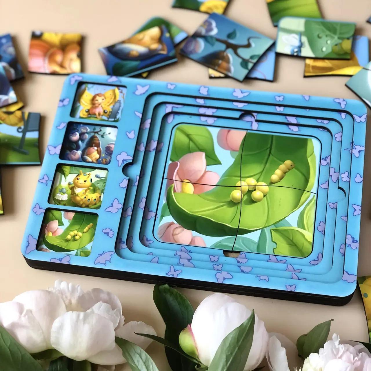 Настільна гра Ubumblebees Етапи розвитку метелика Різнокольоровий (SR-113-N-31) - фото 2