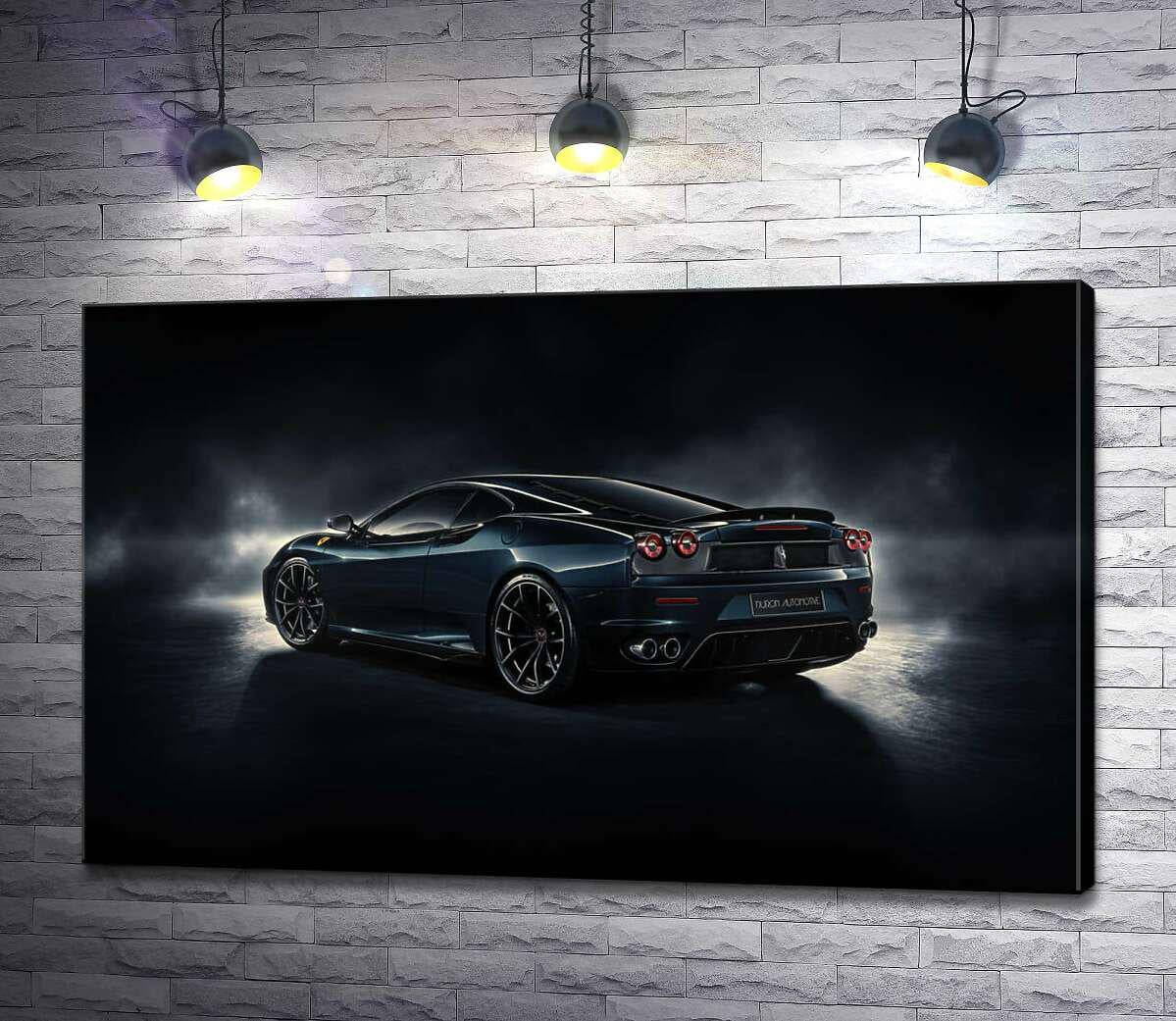 Картина ArtPoster Темный силуэт Ferrari F430 подсвечен белым сиянием 100x63 см Модуль №1 (003305)