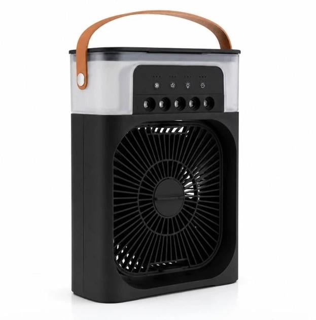 Вентилятор портативный MINI COOLING FAN WK-12 4в1 600 мл USB Type-C 20х14 см Black