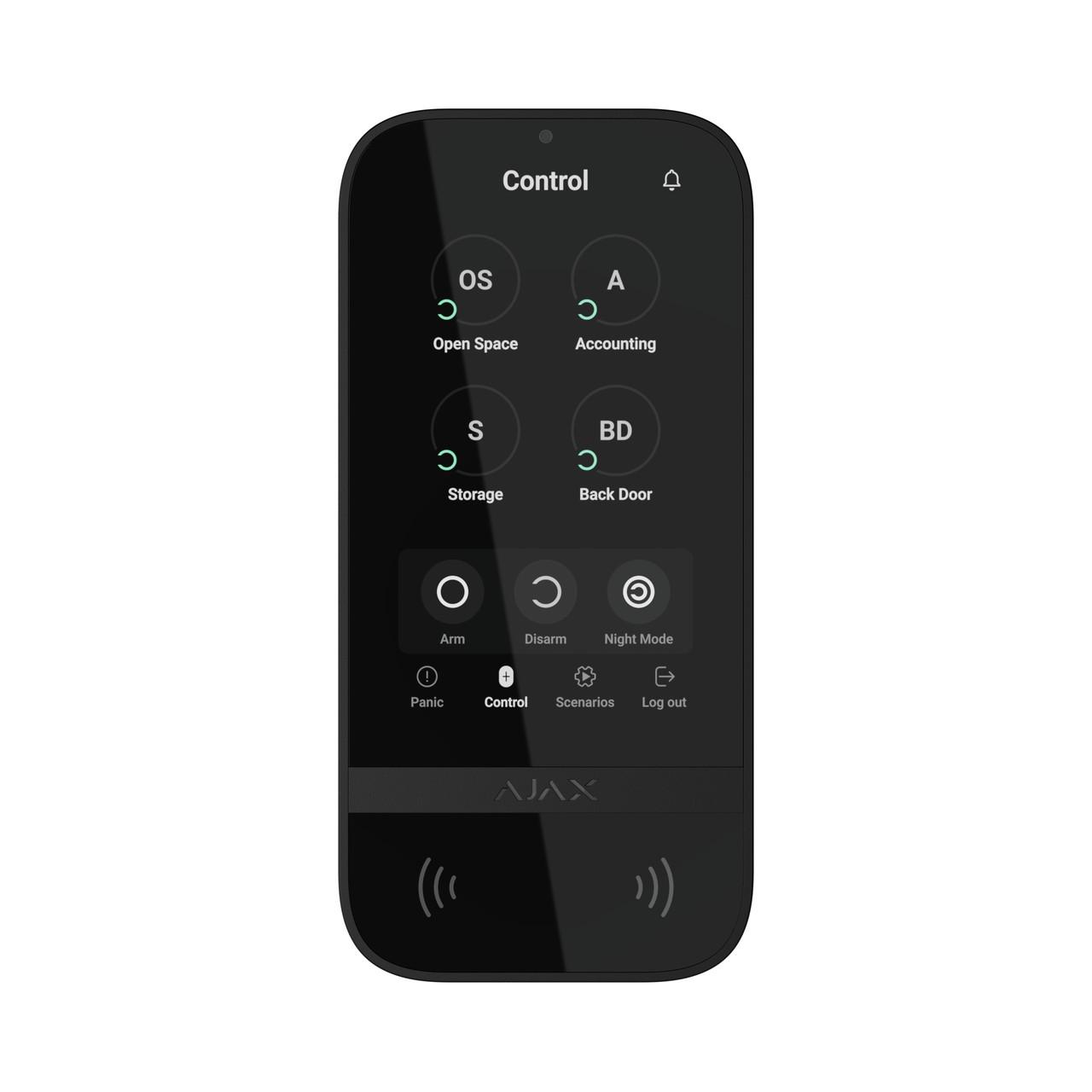 Клавиатура беспроводная с сенсорным экраном Ajax KeyPad TouchScreen Черный (2371425069)