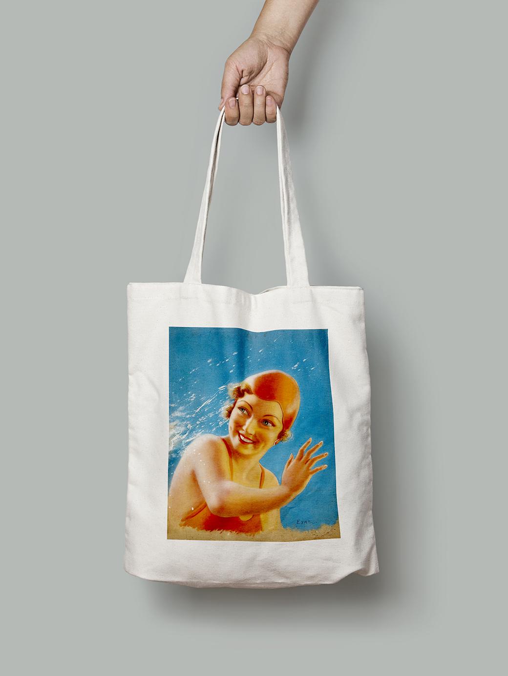 Эко-сумка Девушка-пловец шопер (pin_up010063_Bag)