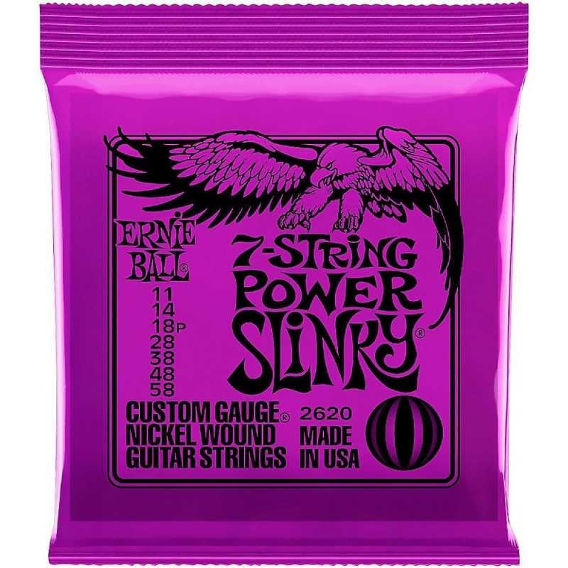 Струны для электрогитары Ernie Ball 2620 11-58 7-string Power Slinky (743)