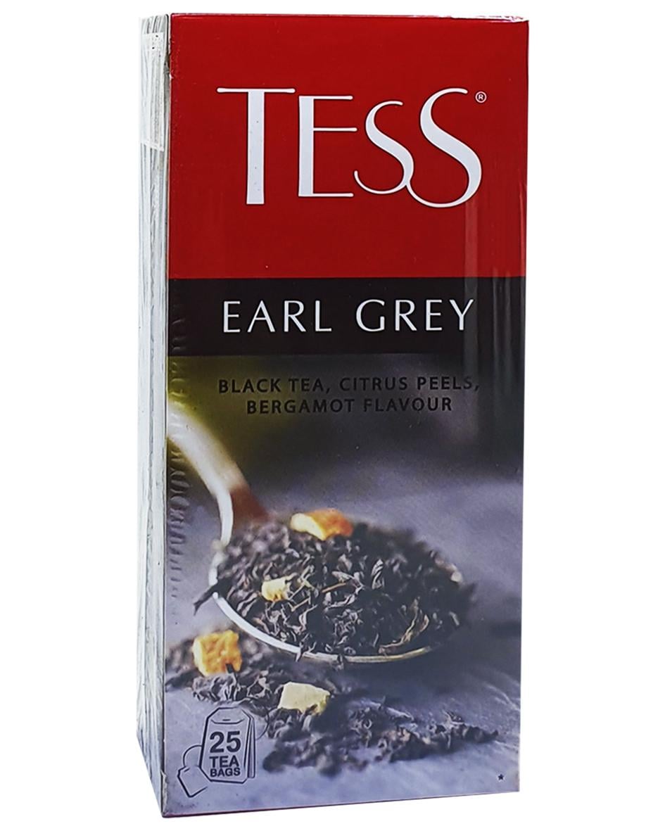 Чай чорний Tess Earl Grey з цедрою цитрусових і ароматом бергамоту в пакетиках 25 шт. х 1,8 г (52511)