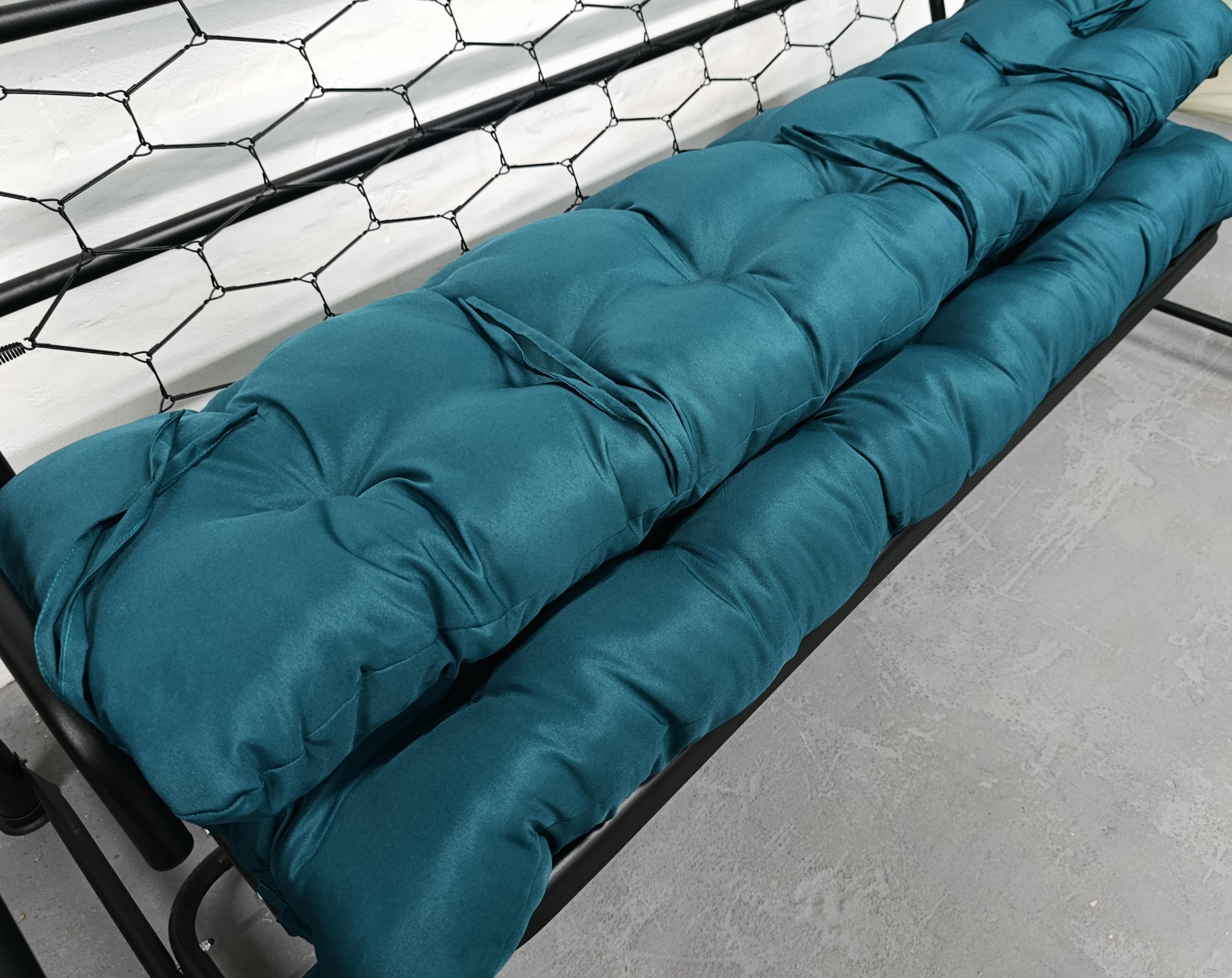 Матрас для качелей eGarden Soft 170x110x12 см Темно-бирюзовый (5930) - фото 4 Матрас для качелей eGarden Soft 170x110x12 см Темно-бирюзовый (5930) - фото 4