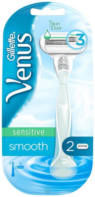 Станок для гоління жіночий Gillette Venus Smooth Sensitive + 2 картриджа