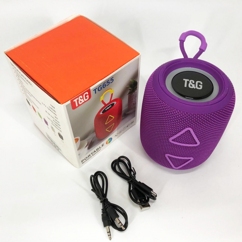 Портативная колонка TG 655 5 Вт RGB Purple (tf4885) - фото 7