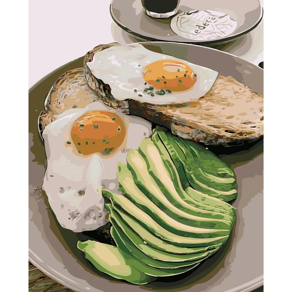 Картина по номерам Strateg Пейзаж Полезный завтрак 40х50 см в термопакете (SY6170)