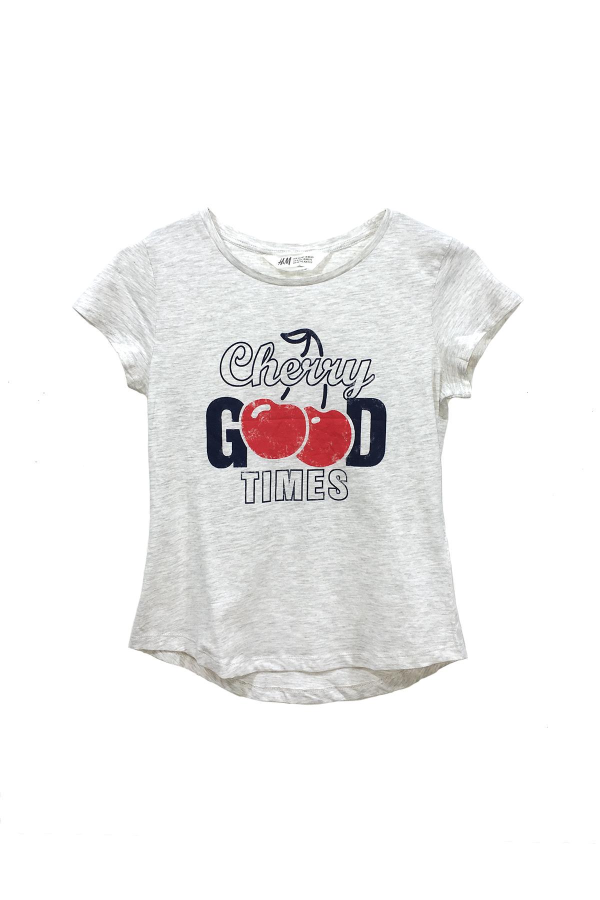 Футболка H&M Принт 122-128 см Серый (270372049191)