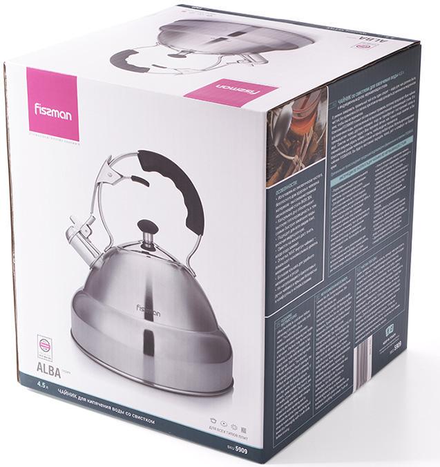 Чайник Fissman Alba из нержавеющей стали со свистком 4,5 л - фото 2 Чайник Fissman Alba из нержавеющей стали со свистком 4,5 л - фото 2