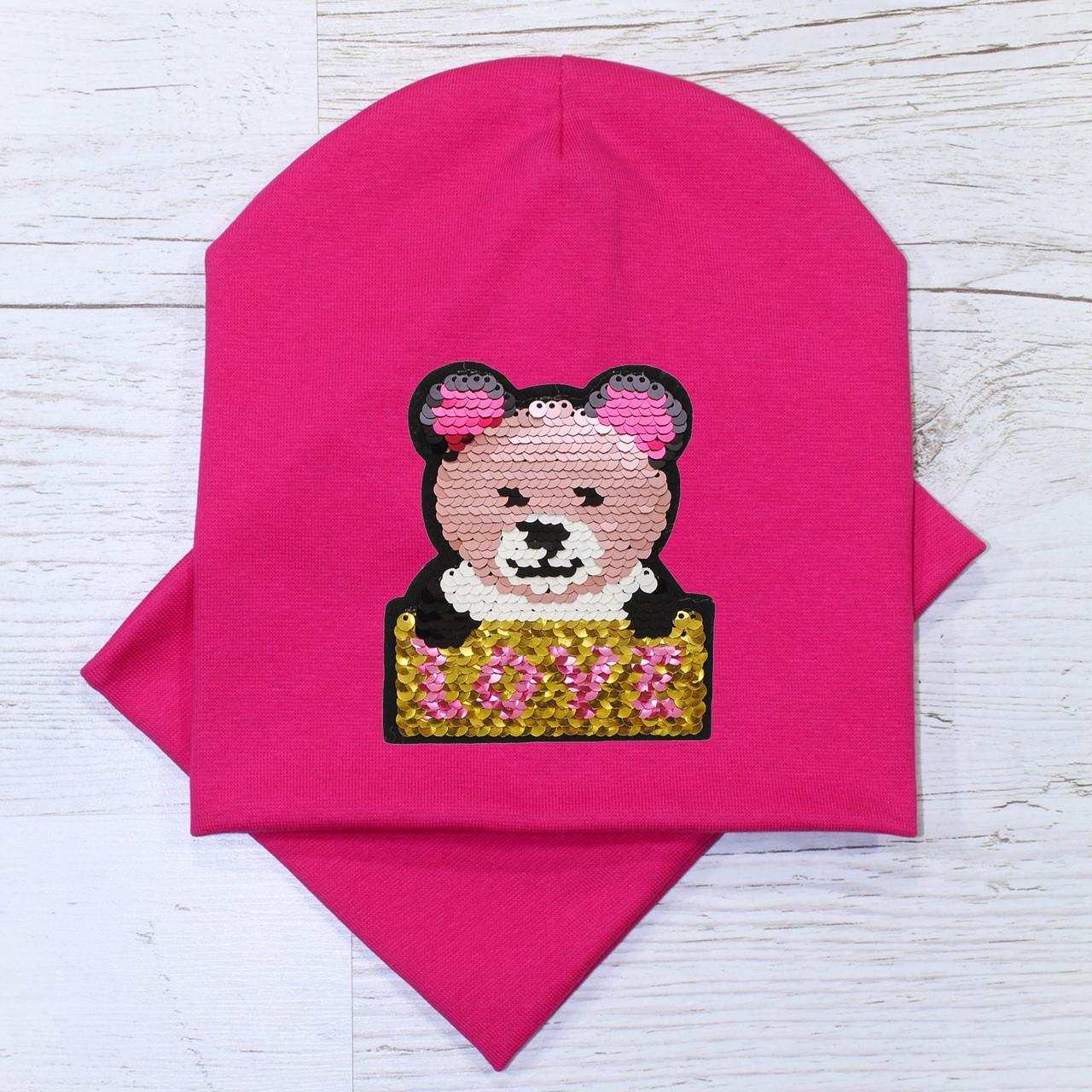 Детская шапка Kahta Kids Hat для девочки с хомутом 52-56 Малиновый (OC-334)