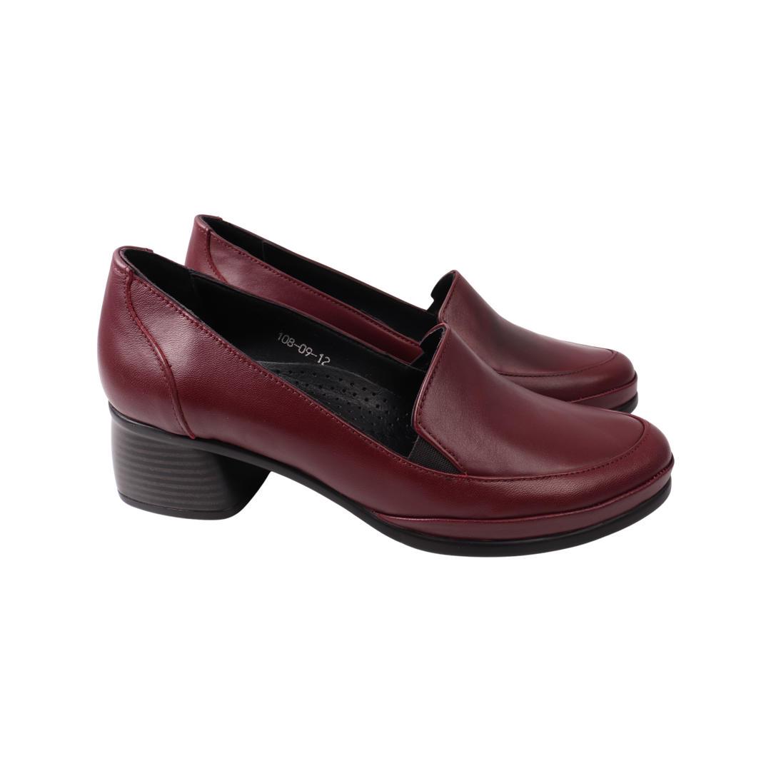 Туфли женские Phany из кожи р. 38 Бордовый (238-21DTC)