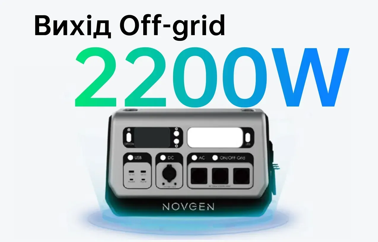 Электростанция аккумуляторная Novgen NOVB2048 2200 Вт LiFePO4 3500 циклов (30634209) - фото 2 Электростанция аккумуляторная Novgen NOVB2048 2200 Вт LiFePO4 3500 циклов (30634209) - фото 2