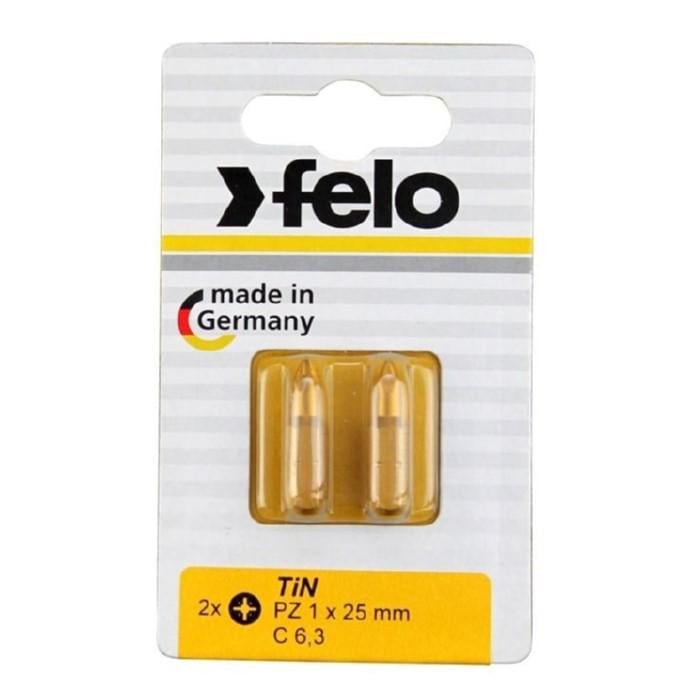 Бита Felo PZ2х25 мм TIN 1/4" С 6,3 Вox 2 шт. 02102067 (14218)