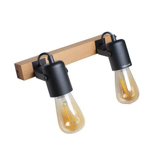 Спот настенно-потолочный ETRON 1-EDR-8202 WoodLine Spot E27 2x40 Вт Натуральный/Черный (6882)