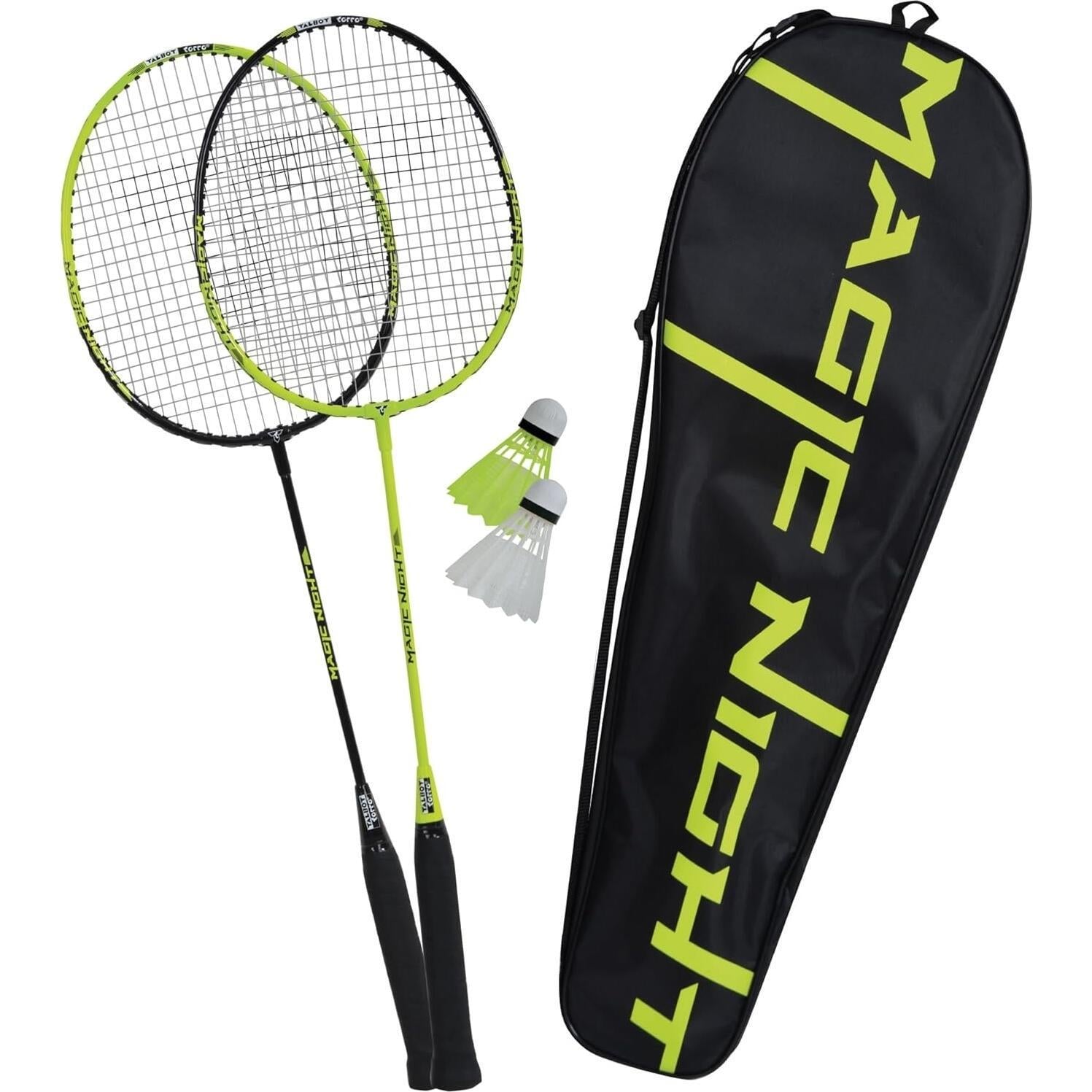 Набір для бадмінтону Talbot BADMINTON SET MAGIC NIGHT LED 2 ракетки/2 волана та чохол Жовто-чорний (449405) Набір для бадмінтону Talbot BADMINTON SET MAGIC NIGHT LED 2 ракетки/2 волана та чохол Жовто-чорний (449405)