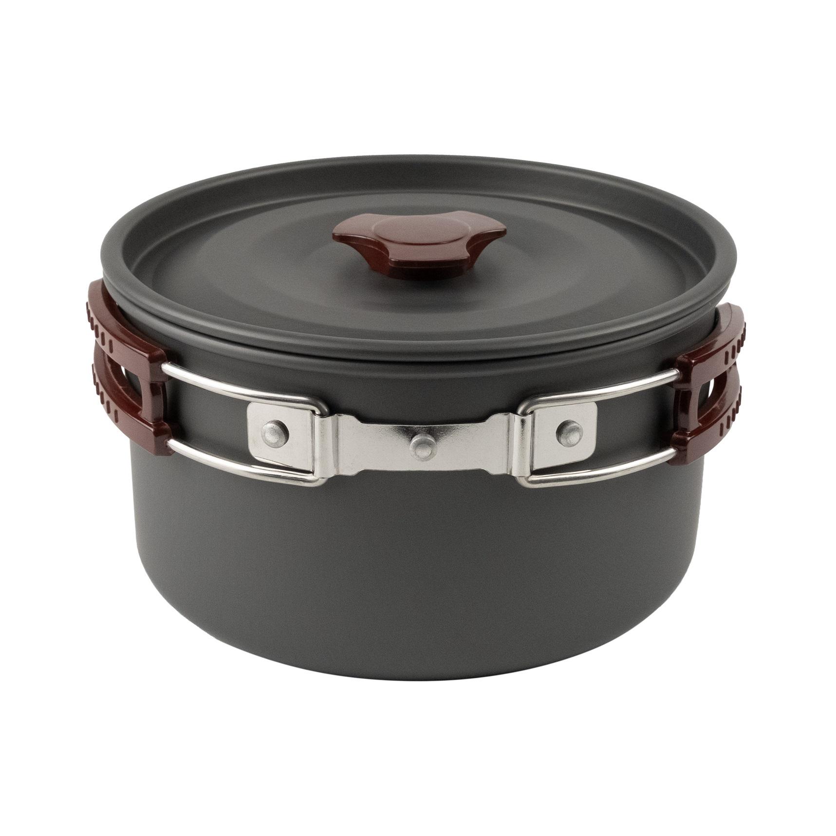 Котелок со складными ручками Tribe Pot Alu алюминиевый 1,9 л (T-FH-0014-grey) - фото 4