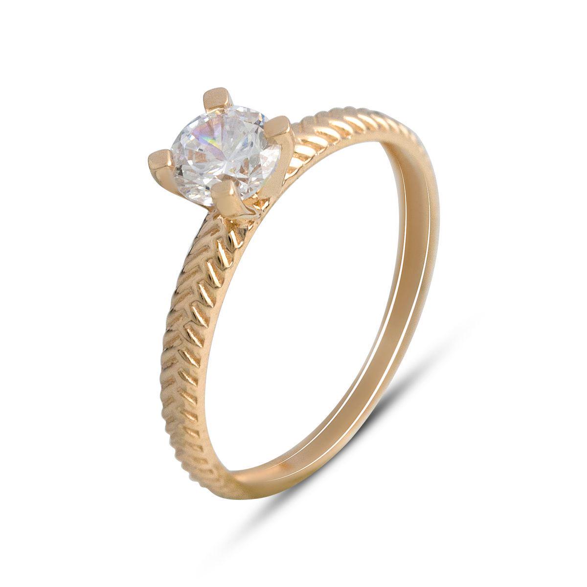 Кольцо золотое с фианитами 0,05 ct р. 17 (14013901)