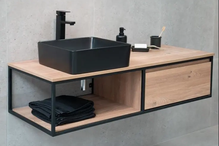 Тумба в ванную комнату EcoLoft IN-2388 под накладной умывальник в стиле лофт (25250485)