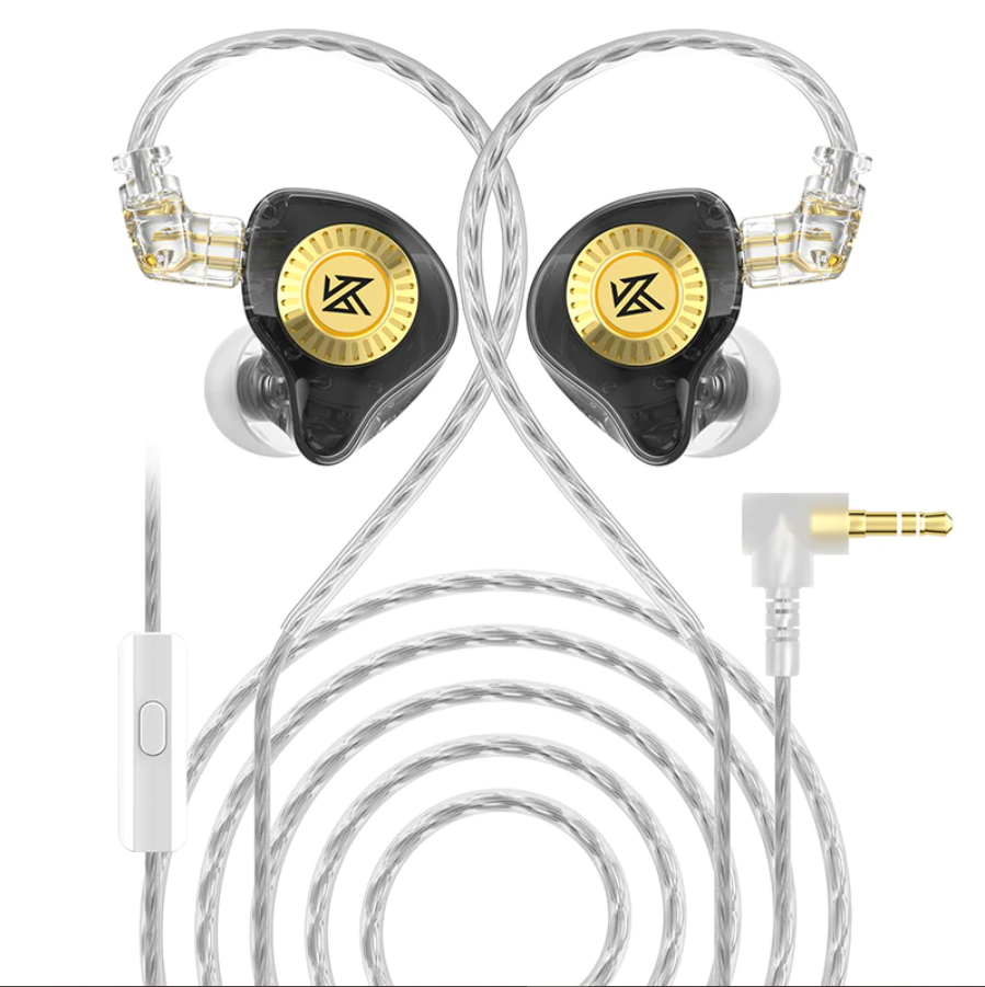 Наушники проводные KZ EDX Ultra с динамическим излучателем 10 mm Hi-Fi 3.5 mm Черный