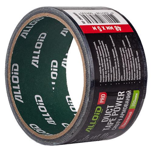 Скотч армований Alloid Pro посилений 48 мм x 5 м 200 мкм Чорний