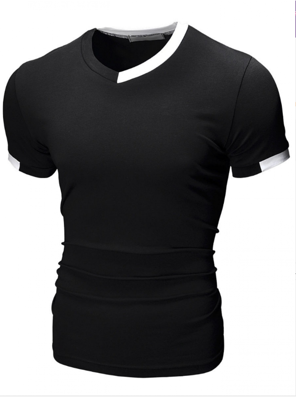 Футболка мужская Slim Fit трикотажная XXL Черный (12048582)