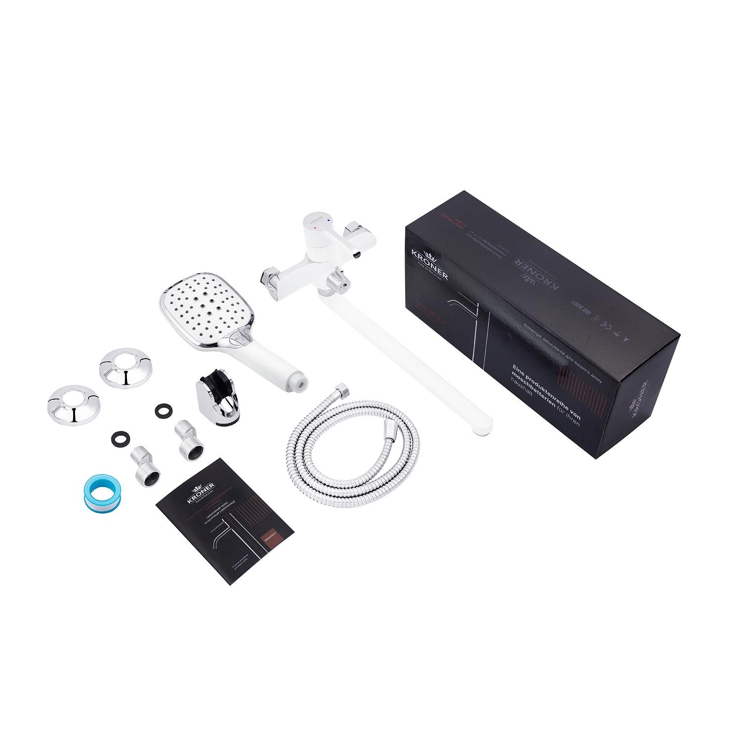 Смеситель-кран для ванной Kroner KRP Essen W070 (KR24331Y) - фото 6