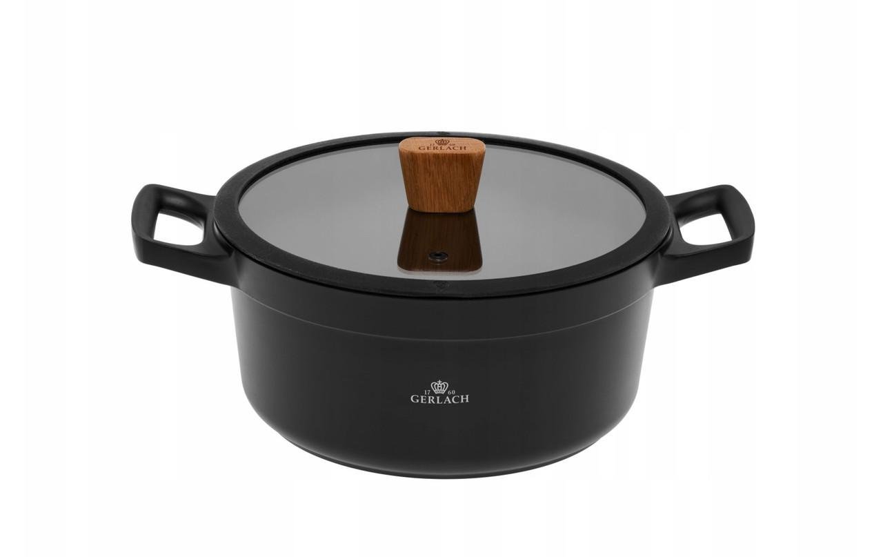 Кастрюля с крышкой Gerlach Natur керамическое покрытие нержавеющая сталь 24 см 4,5 л (28398857)