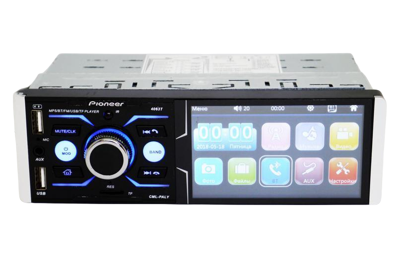Автомагнитола Pioneer 4063BT MP5 USB/microSD/FM/AUX сенсорный экран 4,1" с Bluetooth 4x50 Вт