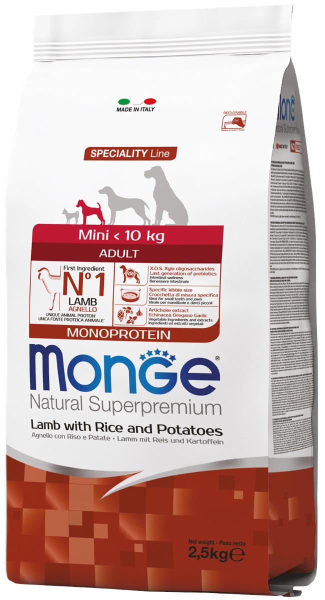 Корм для собак Monge Dog Mini Lamb Rice Potatoes для взрослых собак мелких пород с ягненком 2,5 кг (70011549)
