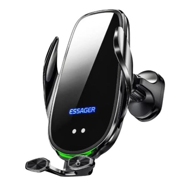 Автодержатель Essager EZJWX-LG01-Z с беспроводной зарядкой 15W до 6,7" Черный (612100)