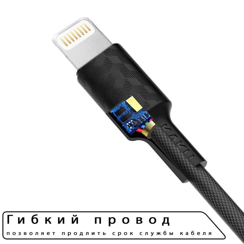 USB кабель Kaku KSC-113 USB-Lightning 1 м Black (1243403878) - фото 3