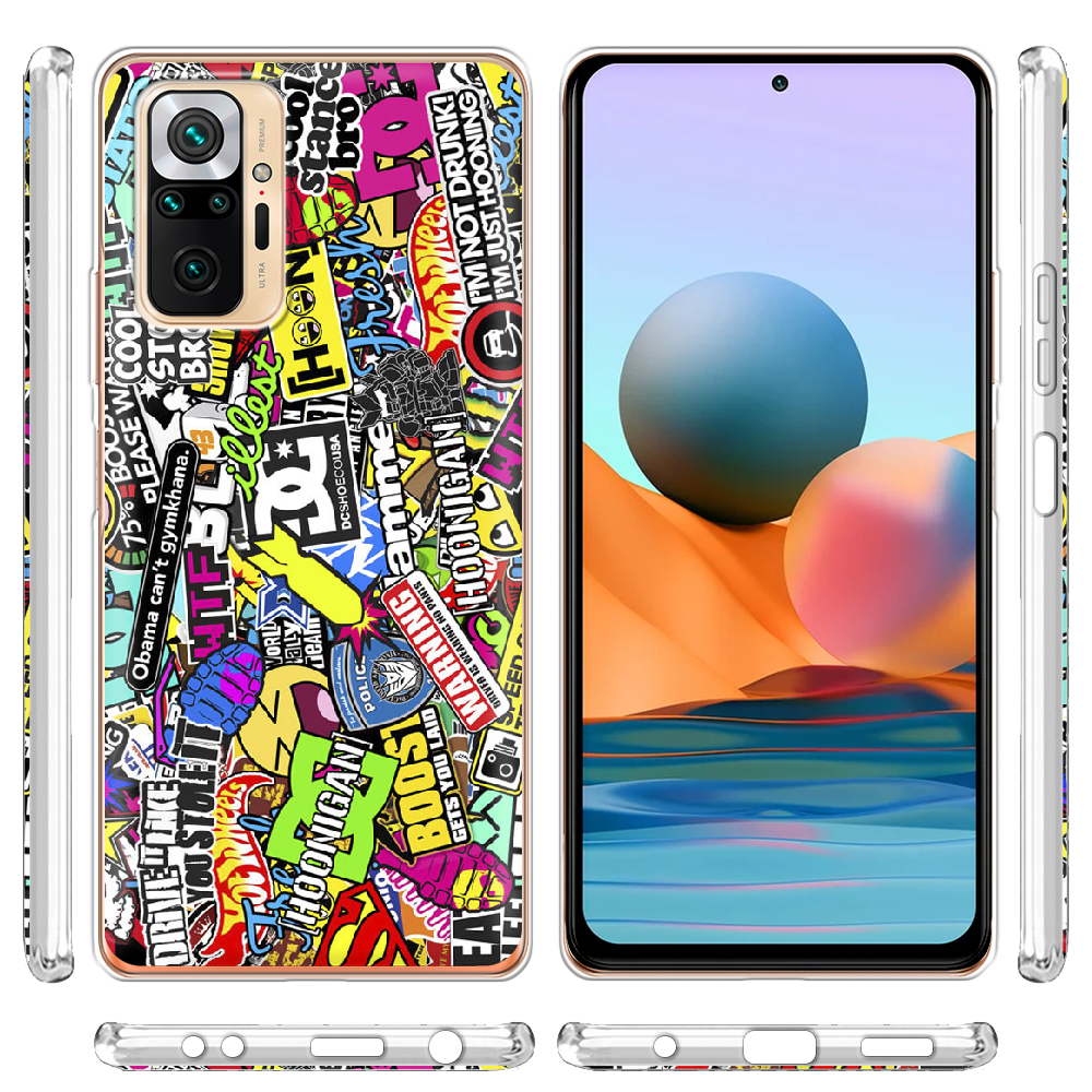 Чохол BoxFace Xiaomi Redmi Note 10 Pro Multicolored Inscriptions Прозорий силікон (42053-up880-42053) - фото 3