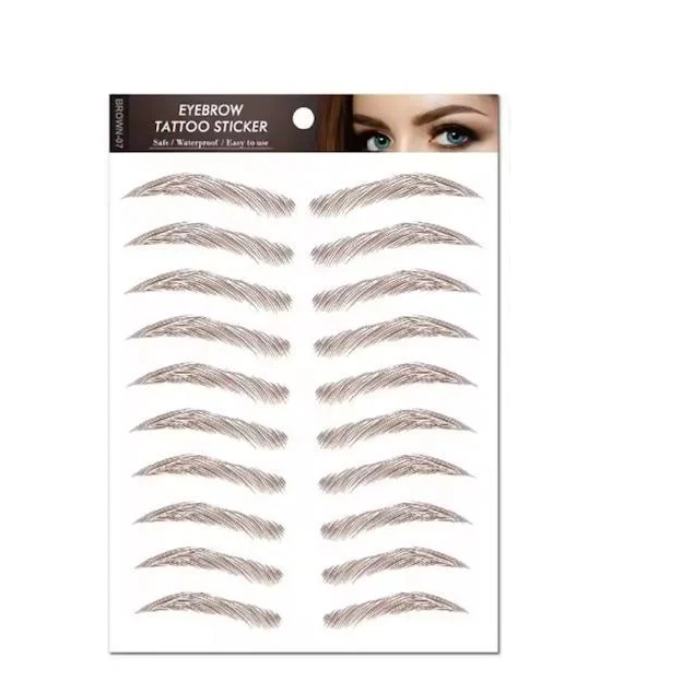 Временные переводные тату наклейки для бровей Сет 07 14,8х21 см Коричневый (2537436334)