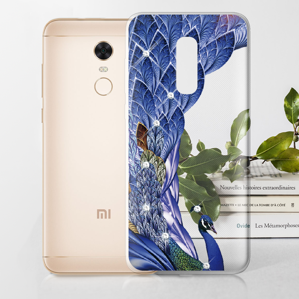 Чехол BoxFace Xiaomi Redmi 5 Plus Павлин со стразами Прозрачный силикон (32522-rs7-32522) - фото 2 Чехол BoxFace Xiaomi Redmi 5 Plus Павлин со стразами Прозрачный силикон (32522-rs7-32522) - фото 2