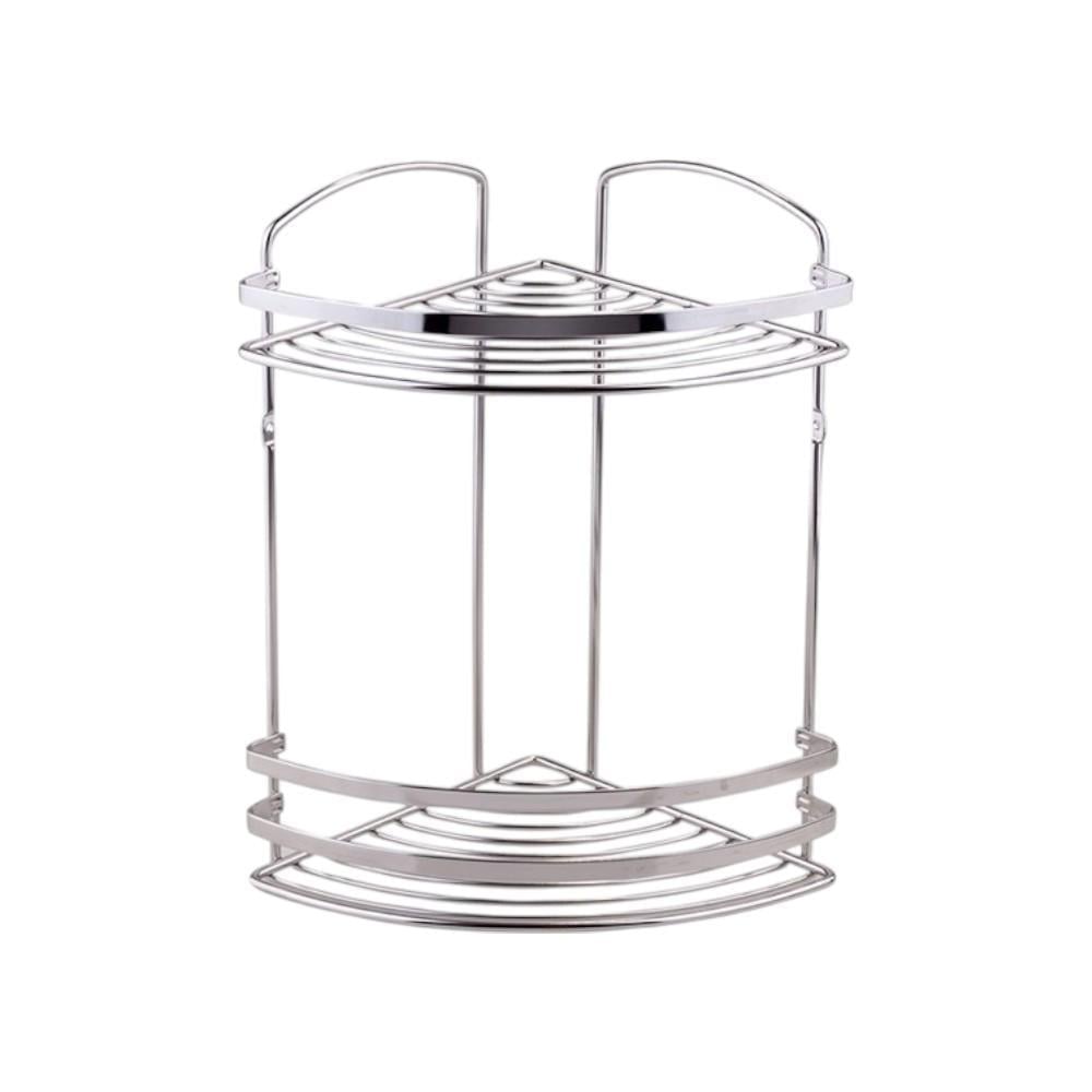 Полиця кутова дворівнева Tekno-tel BK082SS для ванни Сірий (210568)