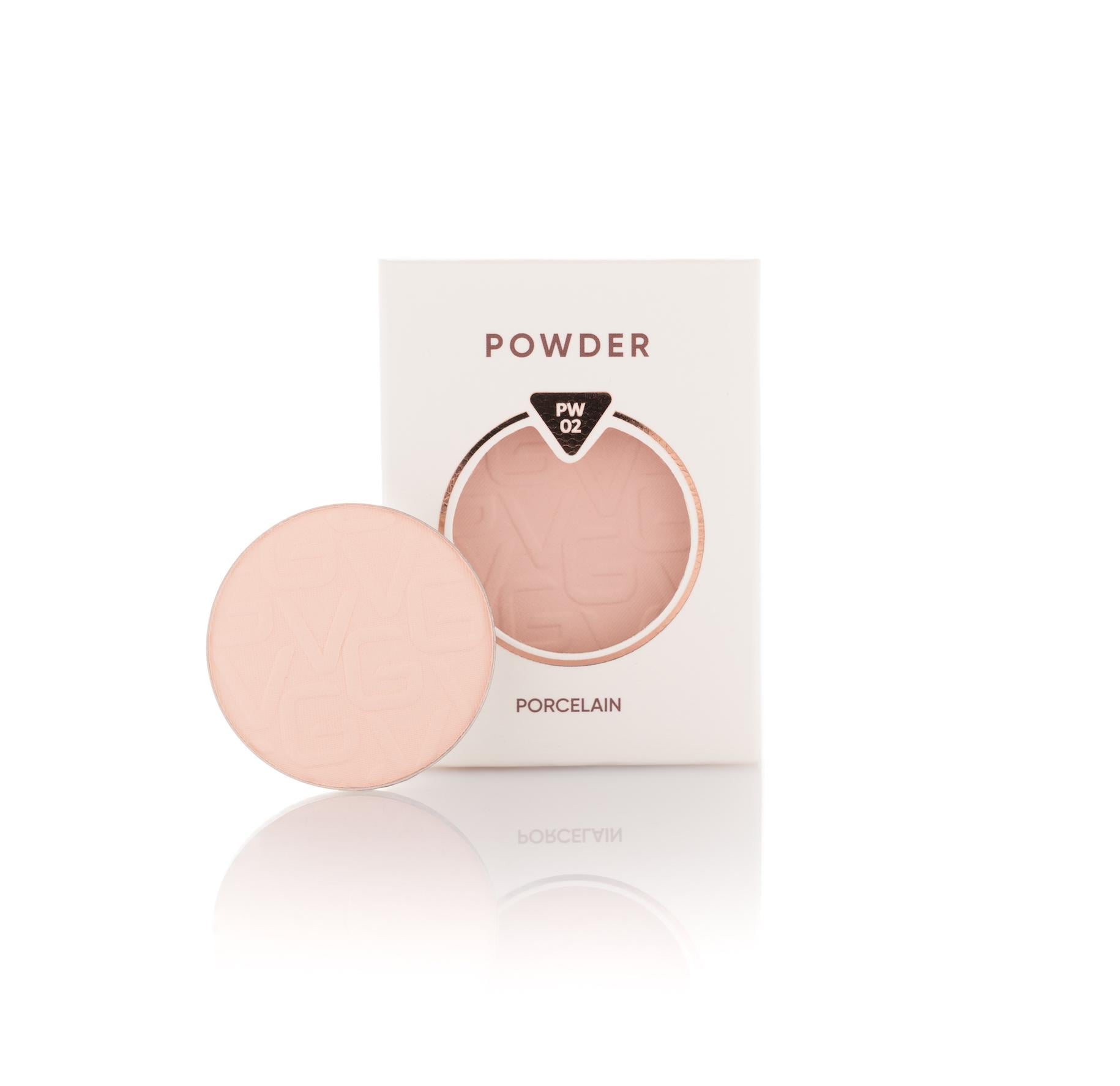 Пудра для лица PROVG компактна в рефиле для макияжа №02 Porcelain (PW-02)