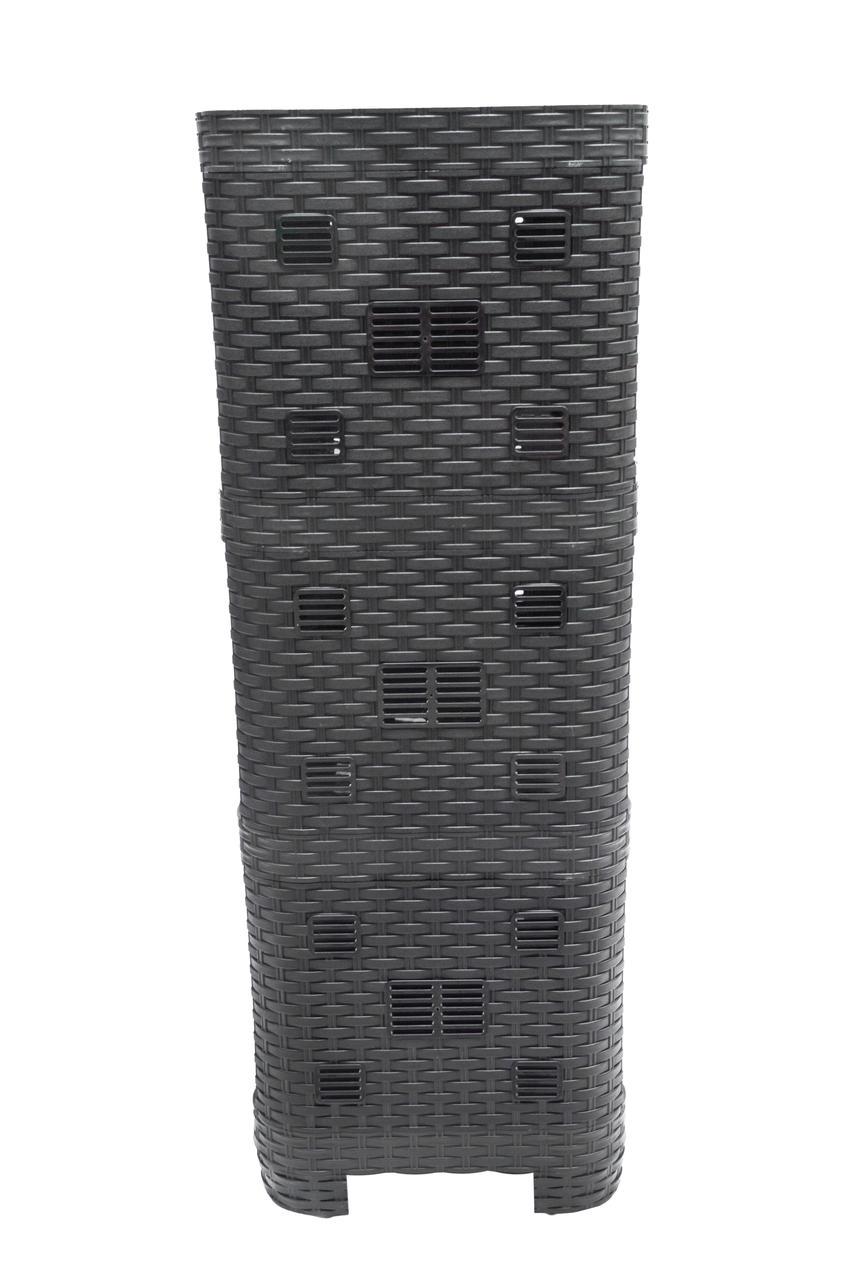 Этажерка ПолимерАгро Ротанг пластиковая на 4 яруса Черный (1393-ЧР) - фото 3 Этажерка ПолимерАгро Ротанг пластиковая на 4 яруса Черный (1393-ЧР) - фото 3