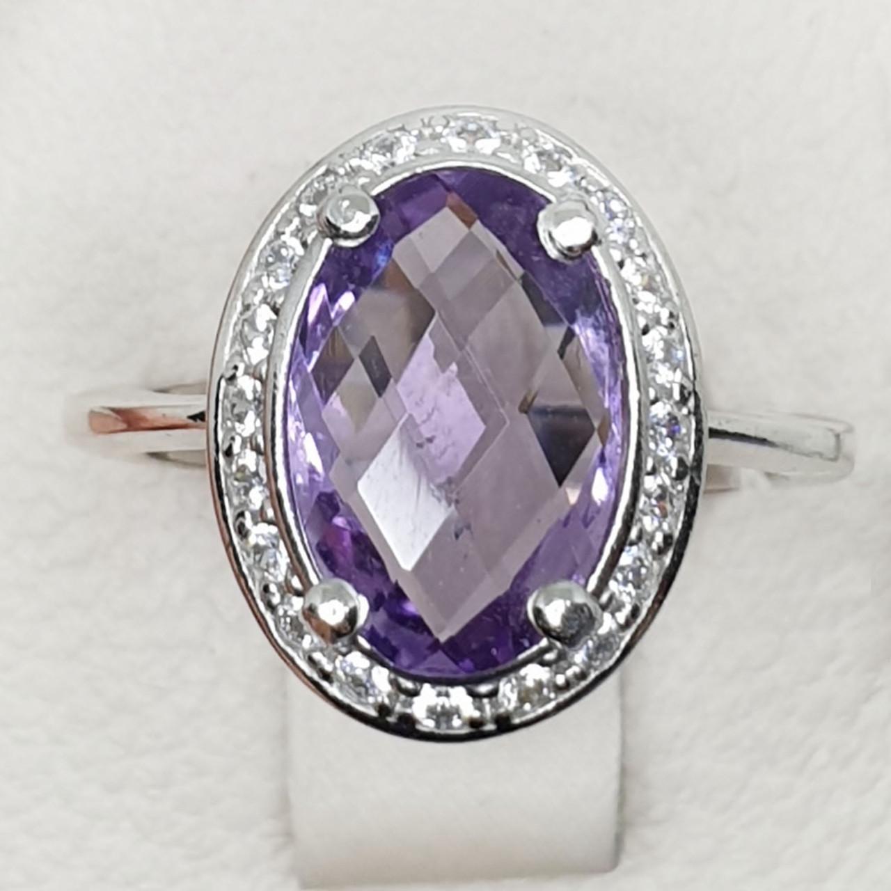 Кольцо серебряное с аметистом р. 17,5 4,26 г (1428237718)