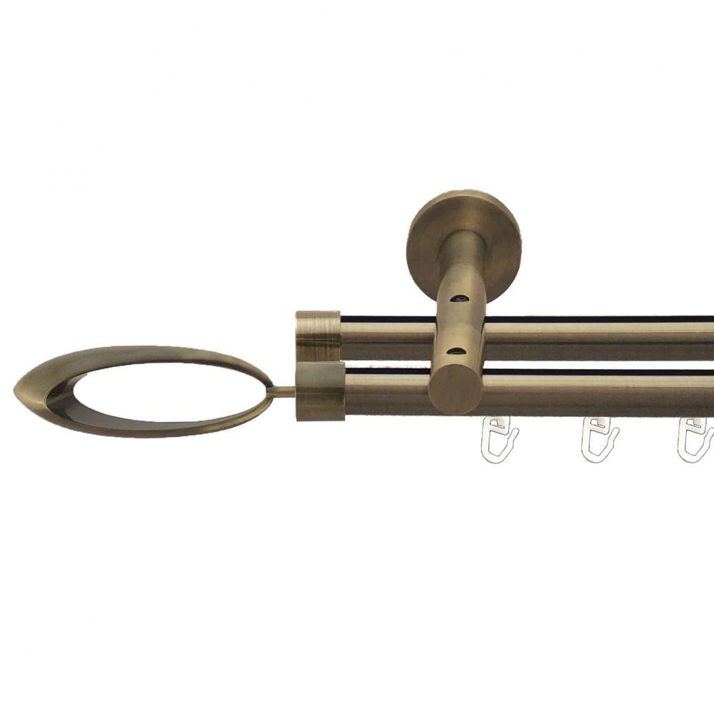 Карниз Orvit Венеція металевий дворядний реверсивний профільна труба 19/19 мм 200 см Антик (7219316)