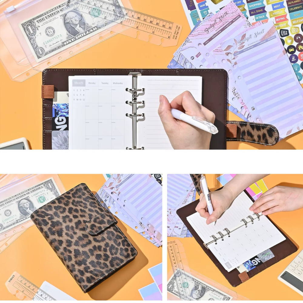 Блокнот-планер для грошей бюджету та зберігання фінансів формат А6 Леопардовий - фото 5