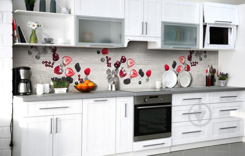 Скинали на кухню Zatarga «Згасання ягід» 600х2500 мм вінілова 3Д наклейка кухонний фартух самоклеюча Скинали на кухню Zatarga «Згасання ягід» 600х2500 мм вінілова 3Д наклейка кухонний фартух самоклеюча