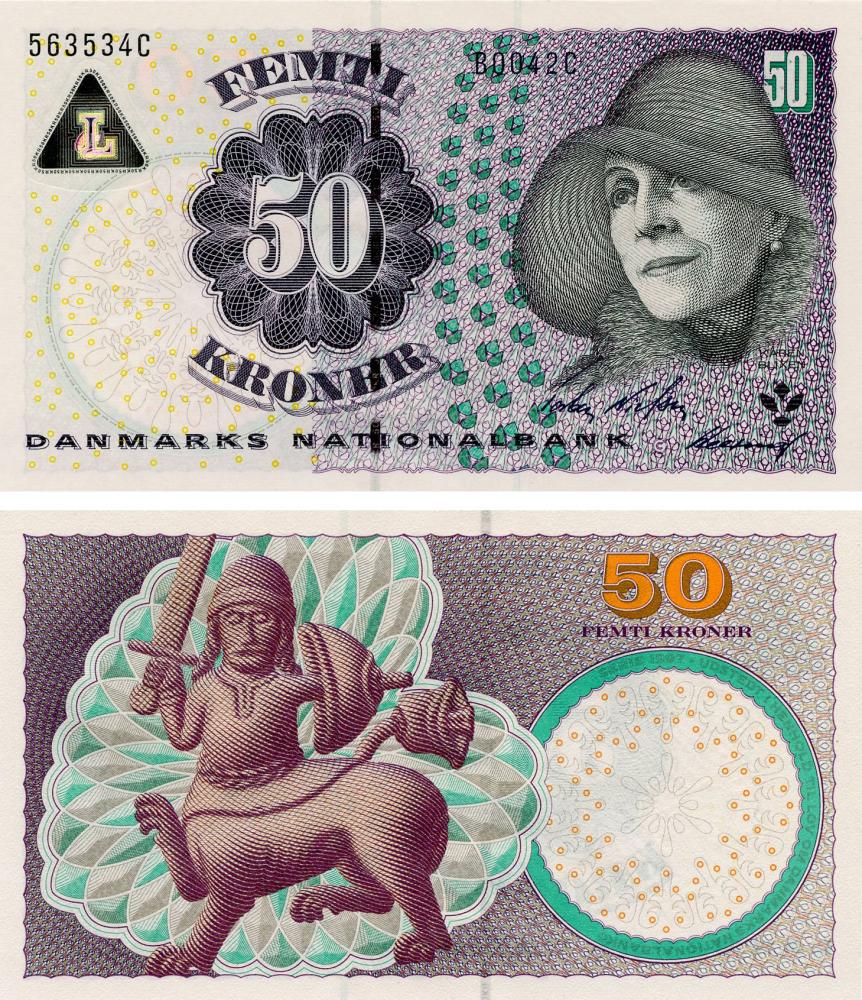 Коллекционная банкнота Дания 50 крон 2004 UNC (P60a)