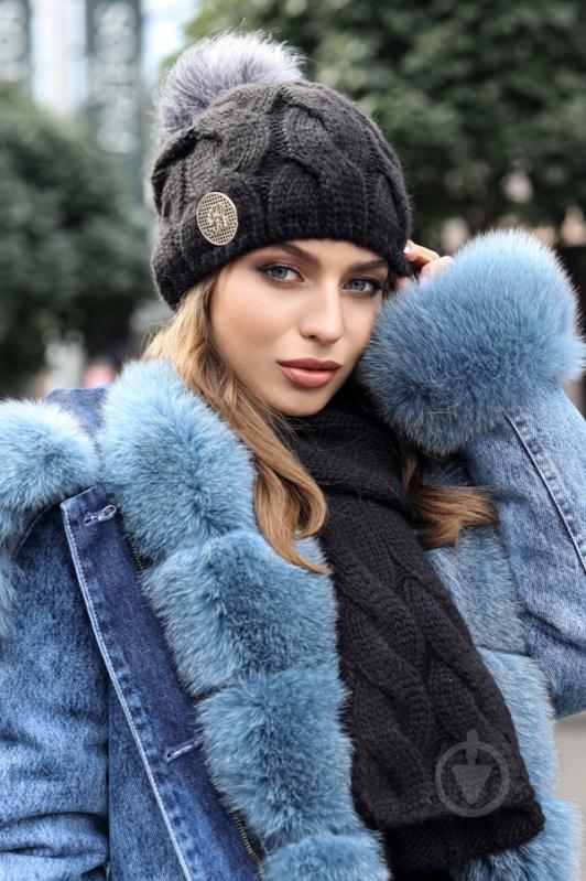 Комплект «Малинуа» (шапка и шарф) Braxton черный 56-59