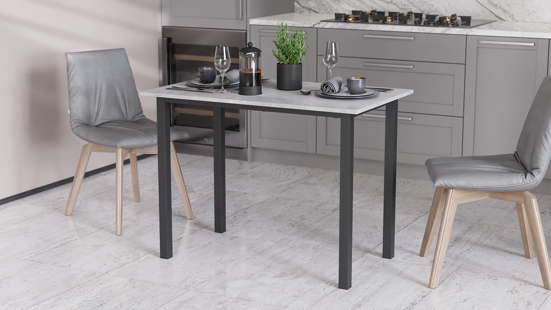 Стол универсальный Ferrum-decor Knap металл/ДСП 16 мм 750x1000x700 мм Черный/Бетон (FRD-106368)