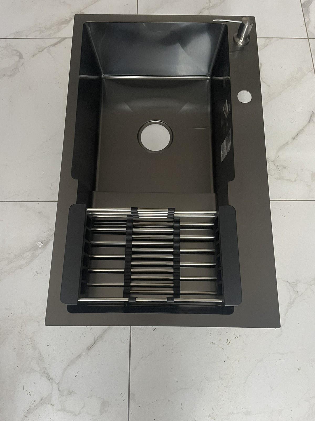 Мойка кухонная Kroner 7848LHM левая/смеситель для кухни с подключением к фильтру KRP Graz-GRP03815 - фото 5