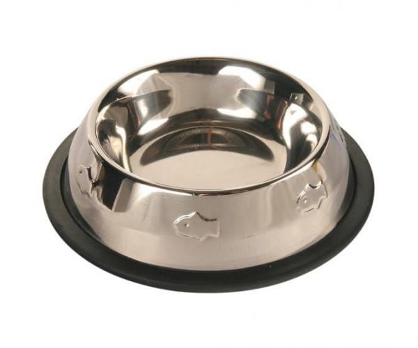 Миска TRIXIE нержавеющая сталь с резинкой и утяжелителем объем 0,2 л 15 см (1682779803)