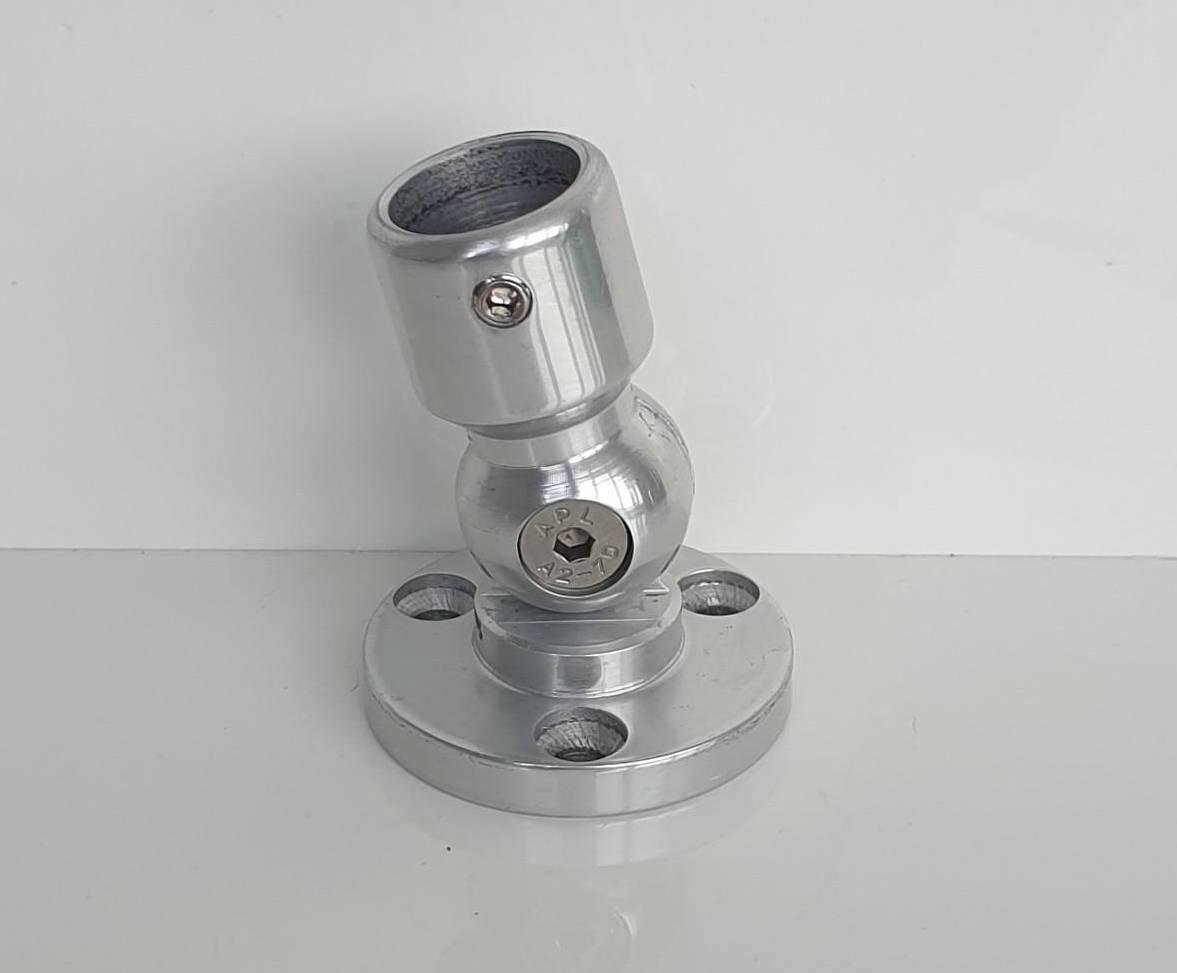 Фланець стіновий регульований для алюмінієвих перил Ø 16 Сріблястий